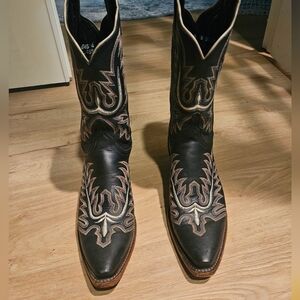 Lucchese Black Western Cowboy Boots Size 9b Style N4565
